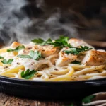 What is the sauce of Chicken Alfredo made of - creamy Alfredo pasta with chicken