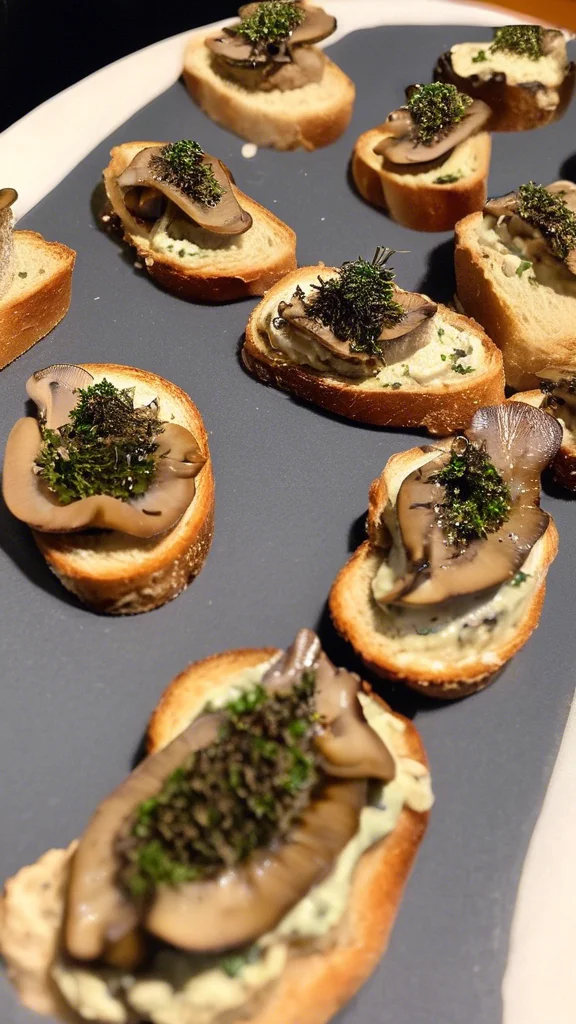 Step-by-step making Mushroom Thyme Crostini