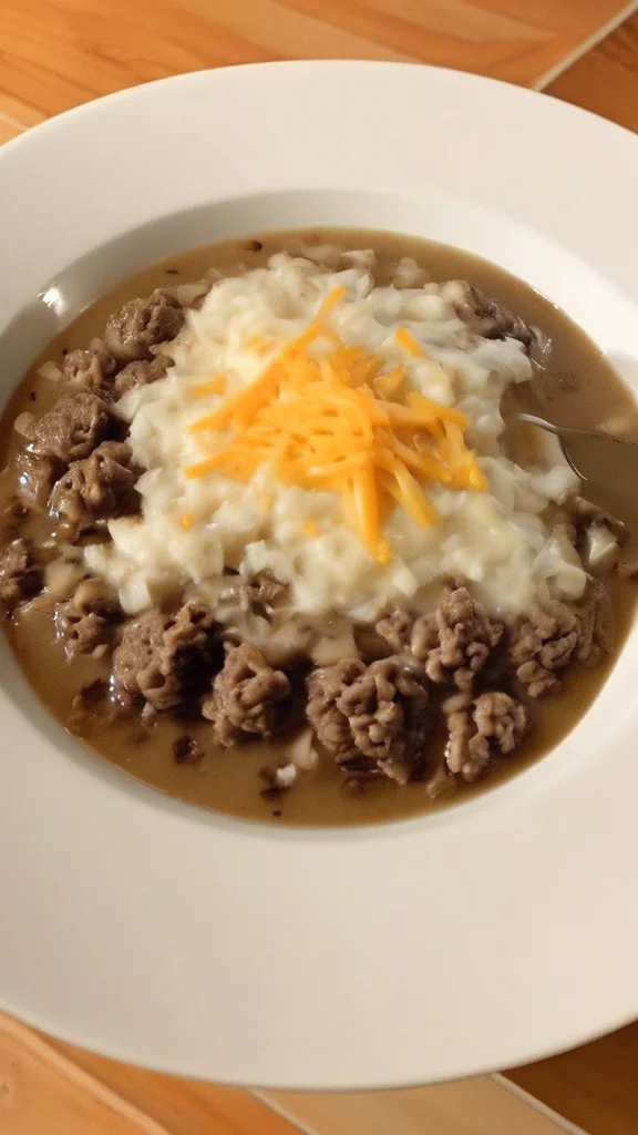 Step-by-step making Ingredients: 1 ½ pounds ground beef 2 cups cooked white rice 1 can (10.75 ounces) condensed cream of mushroom soup ½ cup milk 1 ½ cups shredded cheddar cheese, divided 1 teaspoon Worcestershire sauce ¼ teaspoon garlic powder ¼ teaspoon onion powder Salt and pepper to taste Instructions: Preheat oven to 350°F. In a large skillet, cook ground beef over medium heat until no longer pink. Drain off any fat. In a large bowl, combine cooked ground beef, cooked rice, cream of mushroom soup, milk, 1 cup of cheddar cheese, Worcestershire sauce, garlic powder, onion powder, salt, and pepper. Transfer mixture to a 9x13-inch baking dish. Sprinkle remaining ½ cup of cheddar cheese over top of casserole. Bake in preheated oven for 25 minutes, or until cheese is melted and casserole is hot and bubbly. Serve warm. Enjoy!